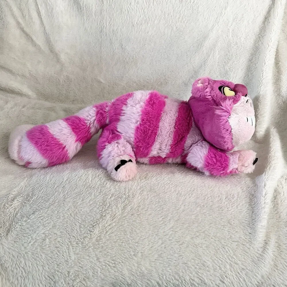 Disney Store Cheshire Cat Plush Alice Wonderland Stuffed Animal Laying Stamped